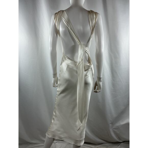 The Bar Max Off White Silk Dress Size 4 - Picture 3 of 4